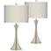 Diamond Maze Trish Brushed Nickel Touch Table Lamps Set of 2