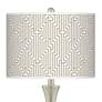 Diamond Maze Trish Brushed Nickel Touch Table Lamps Set of 2
