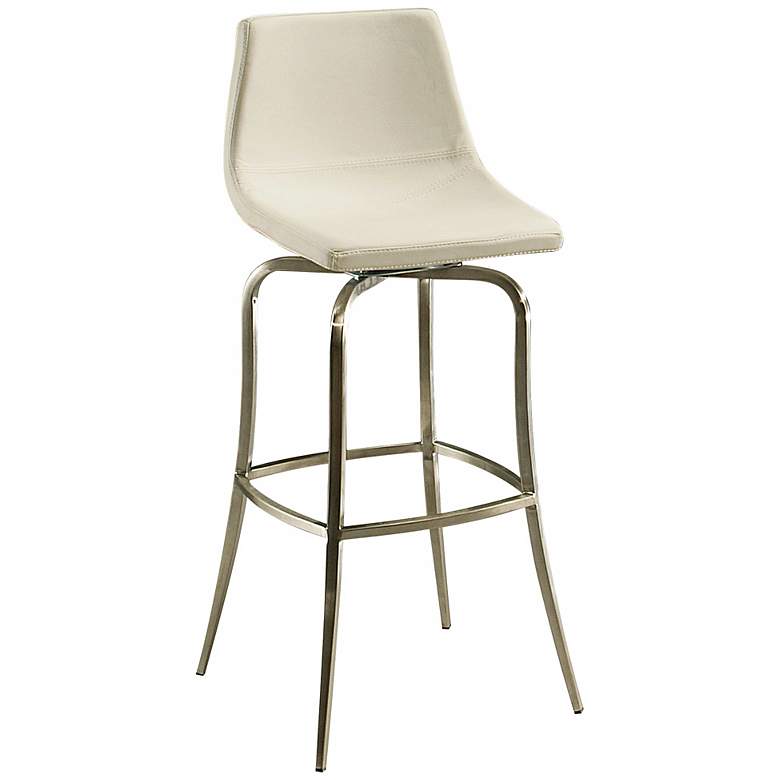 Image 1 Diamond Pearl 26 inch Ivory Stainless Swivel Counter Stool