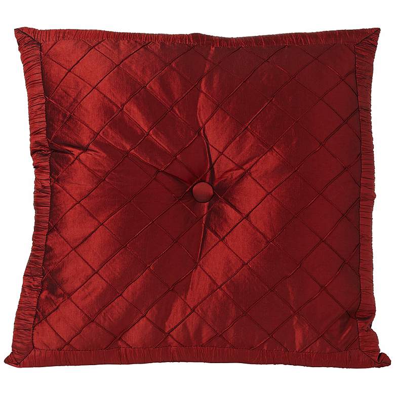 Image 1 Diamond Pin 22 inch Square Filled Burgundy Tuck Pillow