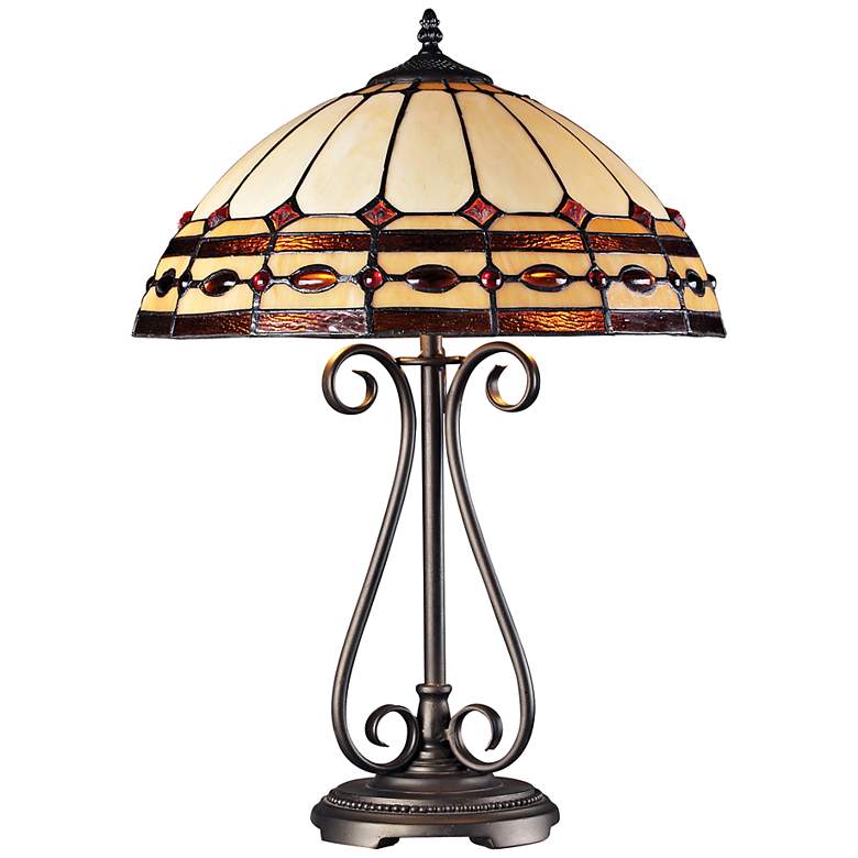 Image 1 Diamond Ring Copper Tiffany Style Table Lamp