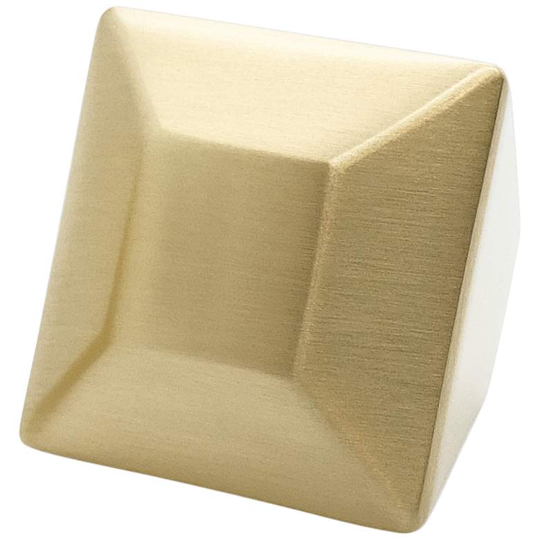 Image 1 Diamond Satin Brass Metal 1 1/2" Wide Cabinet Knob