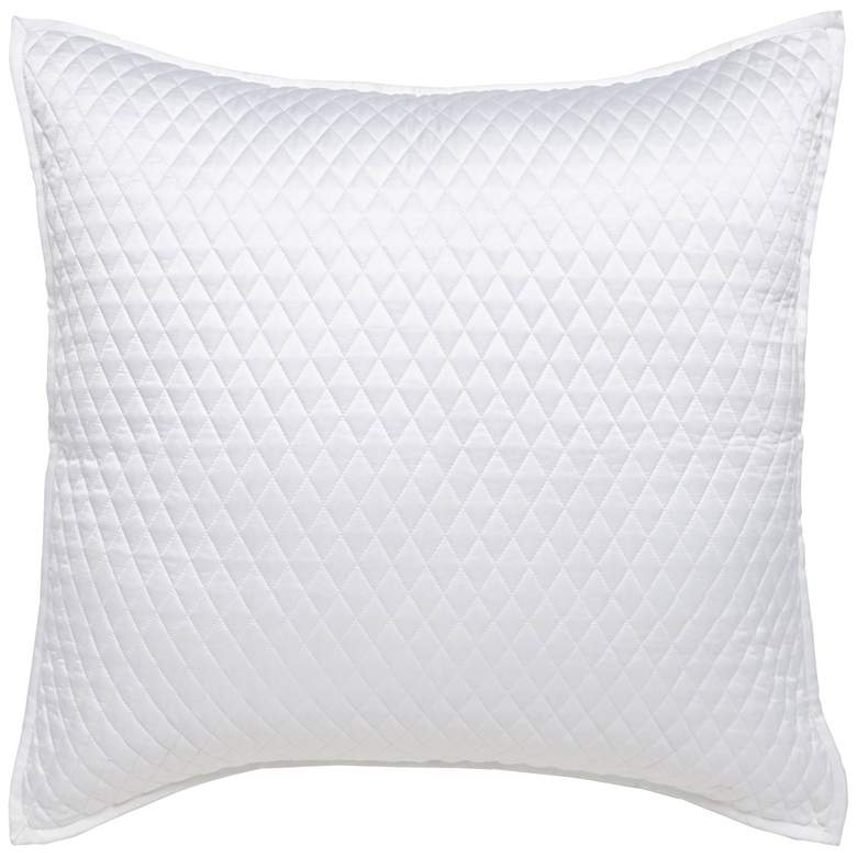 Image 1 Diamond Stitched White Euro Pillow Sham