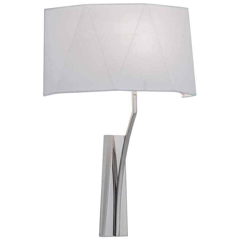 Image 1 Diamond Wide Wall Sconce - Polished Nickel with Black Shade