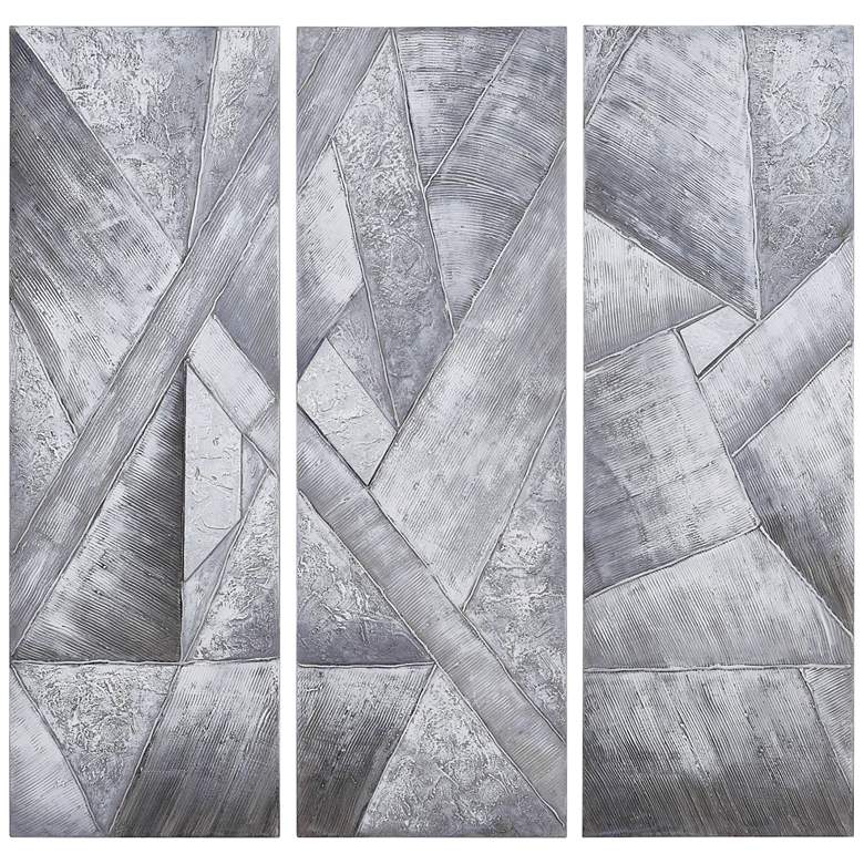 Image 2 Diamonds 60"H Textured Metallic 3-Piece Canvas Wall Art Set