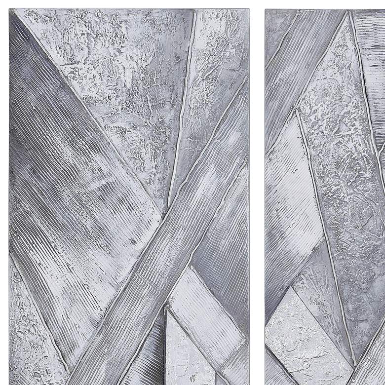 Image 3 Diamonds 60"H Textured Metallic 3-Piece Canvas Wall Art Set more views