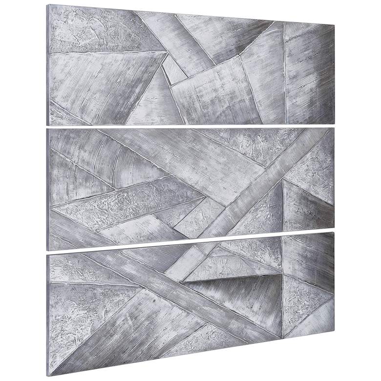 Image 4 Diamonds 60"H Textured Metallic 3-Piece Canvas Wall Art Set more views