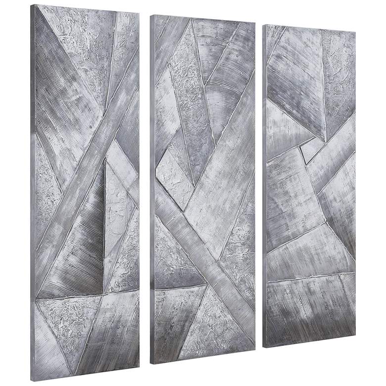 Image 5 Diamonds 60 inchH Textured Metallic 3-Piece Canvas Wall Art Set more views