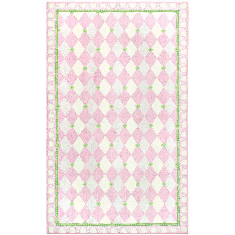 Image 1 Diamonds Forever 4&#39;7 inchx7&#39;7 inch Pink Area Rug