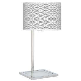 Image1 of Diamonds Glass Inset Table Lamp