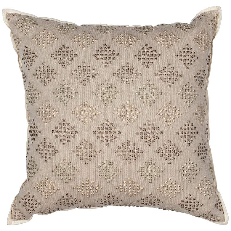 Image 1 Diamonds Taupe 18 inch Square Decorative Pillow