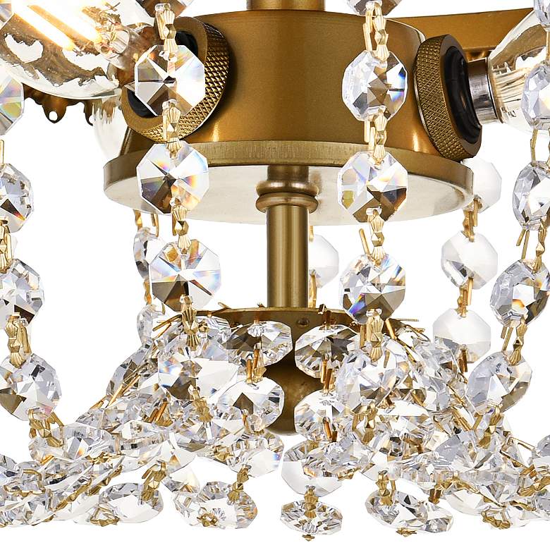 Image 4 Diana 10" Wide Brass and Clear Crystal 3-Light Ceiling Light more views