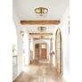 4_Diana 10" Wide Brass and Clear Crystal 3-Light Ceiling Light more views