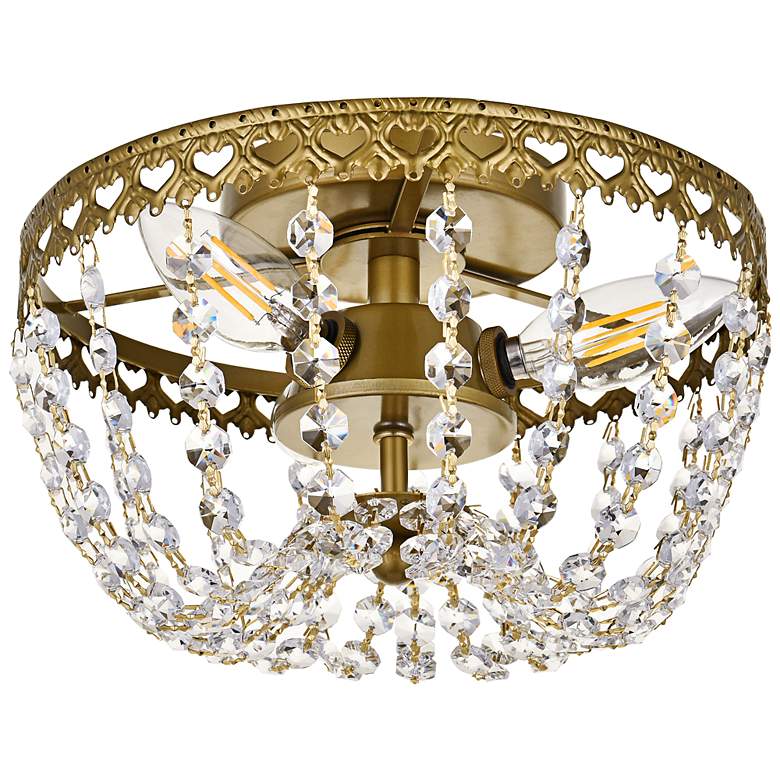 Image 6 Diana 10" Wide Brass and Clear Crystal 3-Light Ceiling Light more views