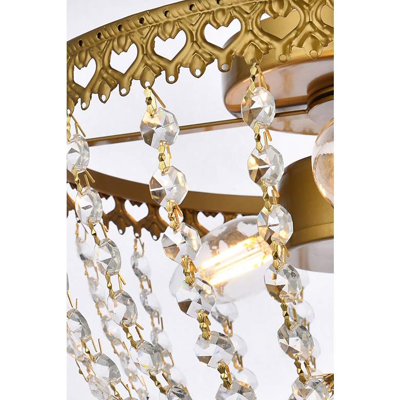 Image 7 Diana 10" Wide Brass and Clear Crystal 3-Light Ceiling Light more views