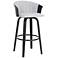 Diana 25 3/4" Black Light Gray Fabric Swivel Counter Stool