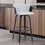 1_Diana 25 3/4" Black Light Gray Fabric Swivel Counter Stool