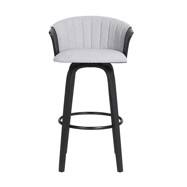 Image 3 Diana 25 3/4" Black Light Gray Fabric Swivel Counter Stool more views