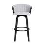3_Diana 25 3/4" Black Light Gray Fabric Swivel Counter Stool more views