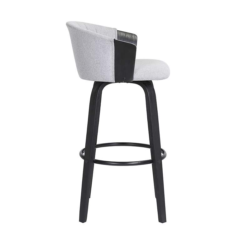 Image 4 Diana 25 3/4" Black Light Gray Fabric Swivel Counter Stool more views