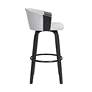 4_Diana 25 3/4" Black Light Gray Fabric Swivel Counter Stool more views