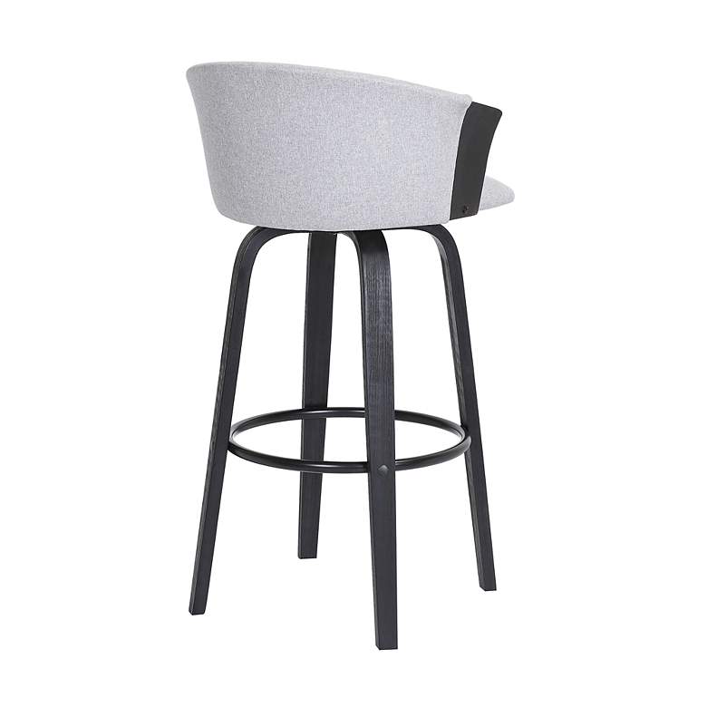 Image 5 Diana 25 3/4" Black Light Gray Fabric Swivel Counter Stool more views