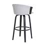 5_Diana 25 3/4" Black Light Gray Fabric Swivel Counter Stool more views