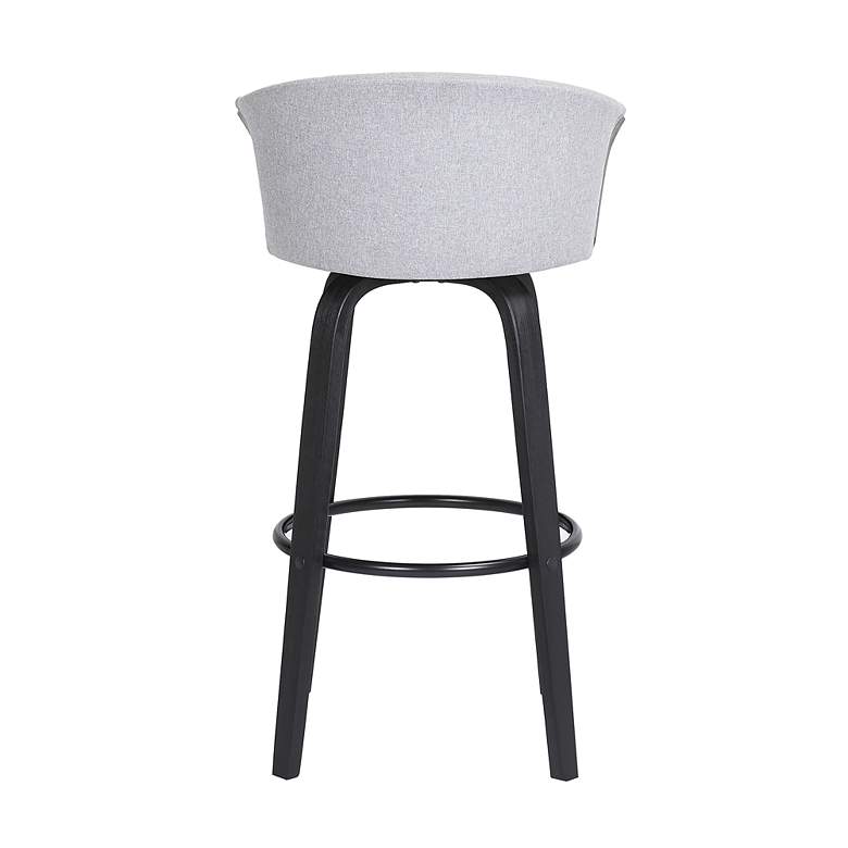 Image 6 Diana 25 3/4" Black Light Gray Fabric Swivel Counter Stool more views
