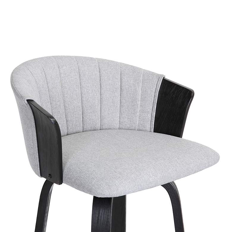 Image 7 Diana 25 3/4" Black Light Gray Fabric Swivel Counter Stool more views