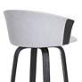 Diana 25 3/4" Black Light Gray Fabric Swivel Counter Stool