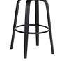 Diana 25 3/4" Black Light Gray Fabric Swivel Counter Stool