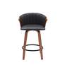 3_Diana 25 3/4" Walnut Black Faux Leather Swivel Counter Stool more views