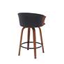 4_Diana 25 3/4" Walnut Black Faux Leather Swivel Counter Stool more views