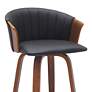 5_Diana 25 3/4" Walnut Black Faux Leather Swivel Counter Stool more views