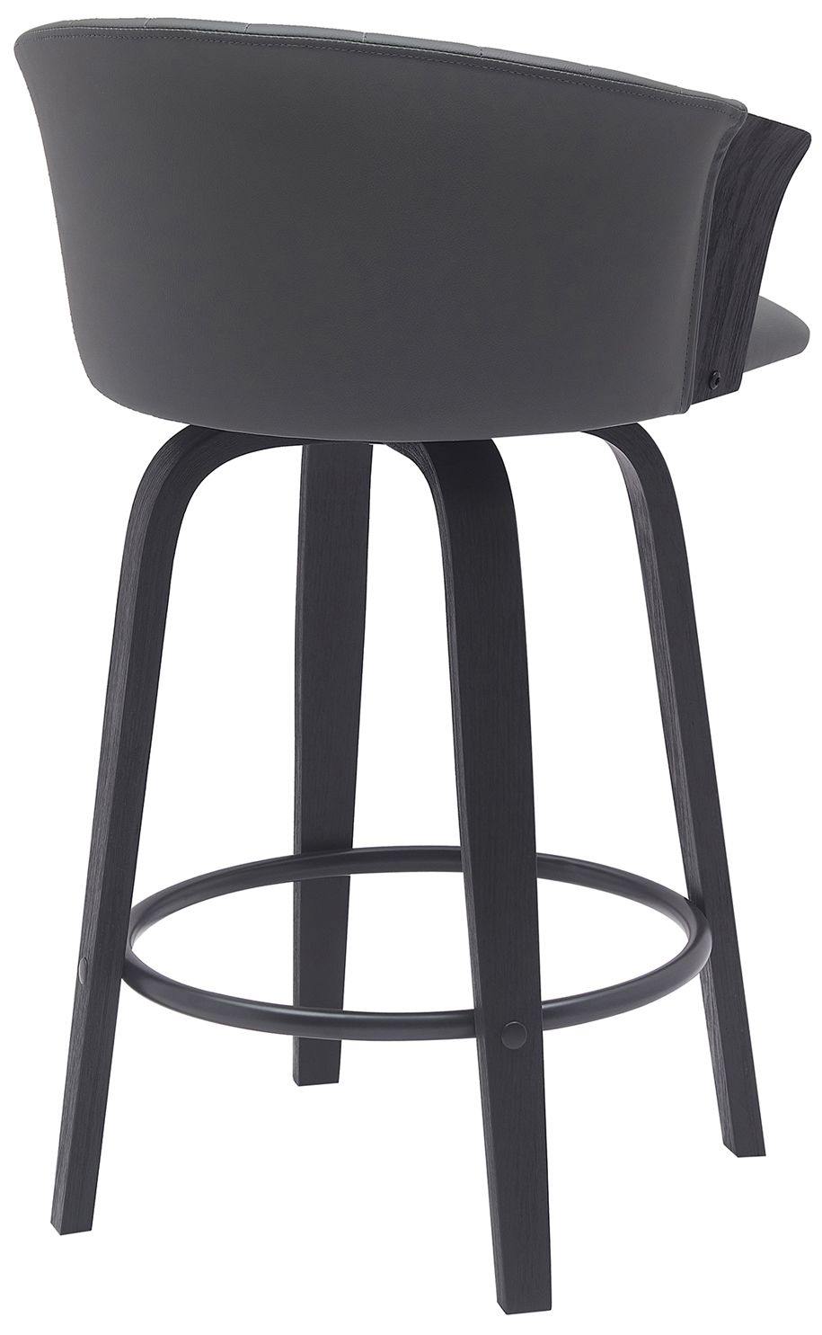 Image 4 Diana 26 in. Swivel Barstool in Black Wood and Grey Faux Leather more views