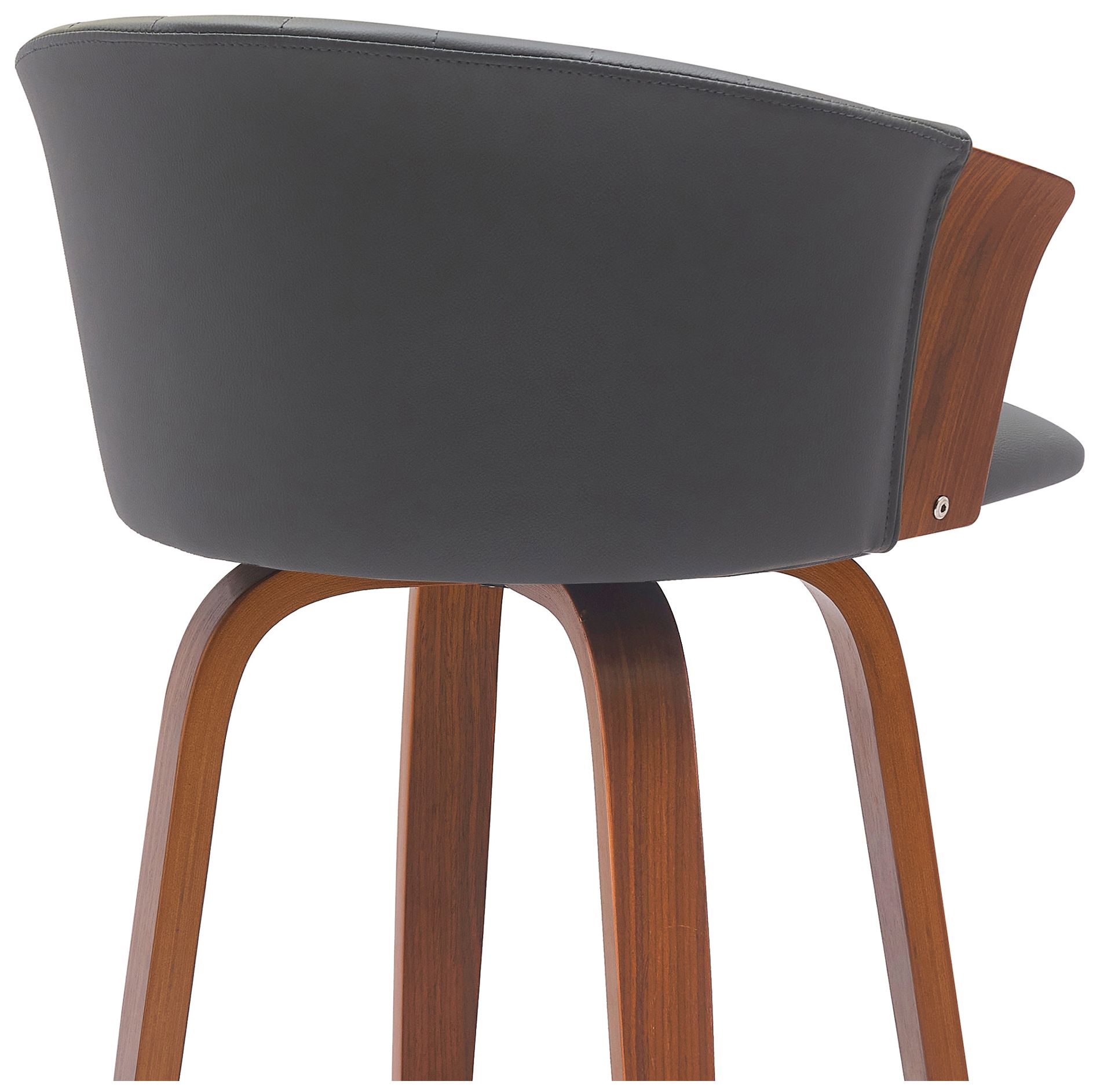 Image 6 Diana 26 in. Swivel Barstool in Walnut Wood and Grey Faux Leather more views