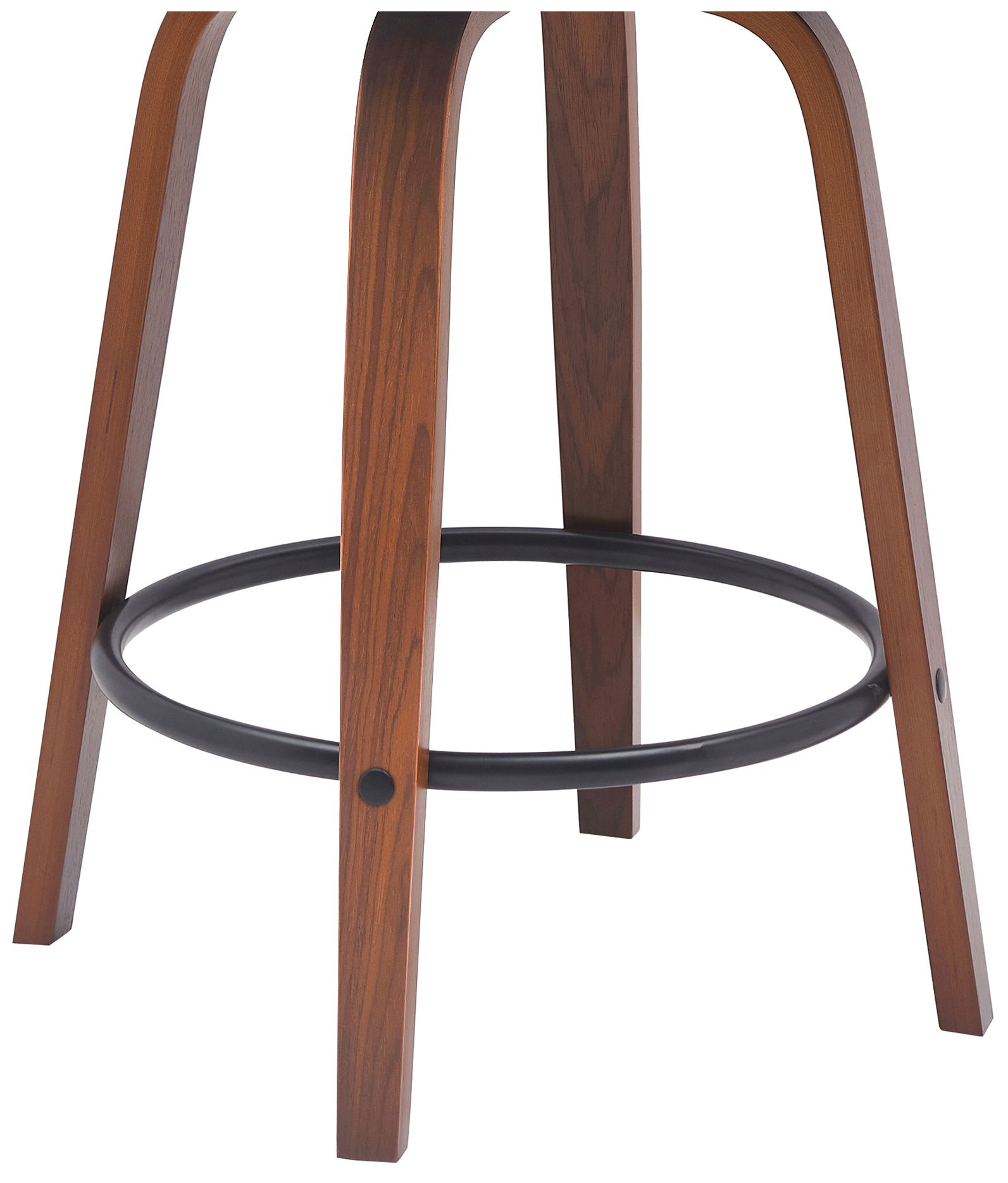 Image 7 Diana 26 in. Swivel Barstool in Walnut Wood and Grey Faux Leather more views