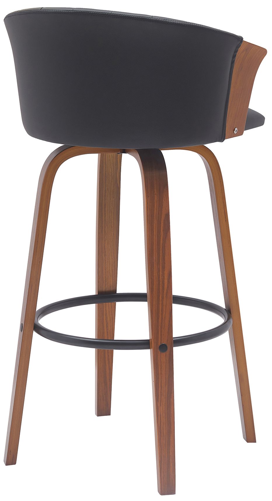 Image 4 Diana 30 in. Swivel Barstool in Walnut Wood and Black Faux Leather more views