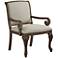 Diana Beige Upholstered Wood Arm Traditional Accent Chair