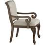 6_Diana Beige Upholstered Wood Arm Traditional Accent Chair more views
