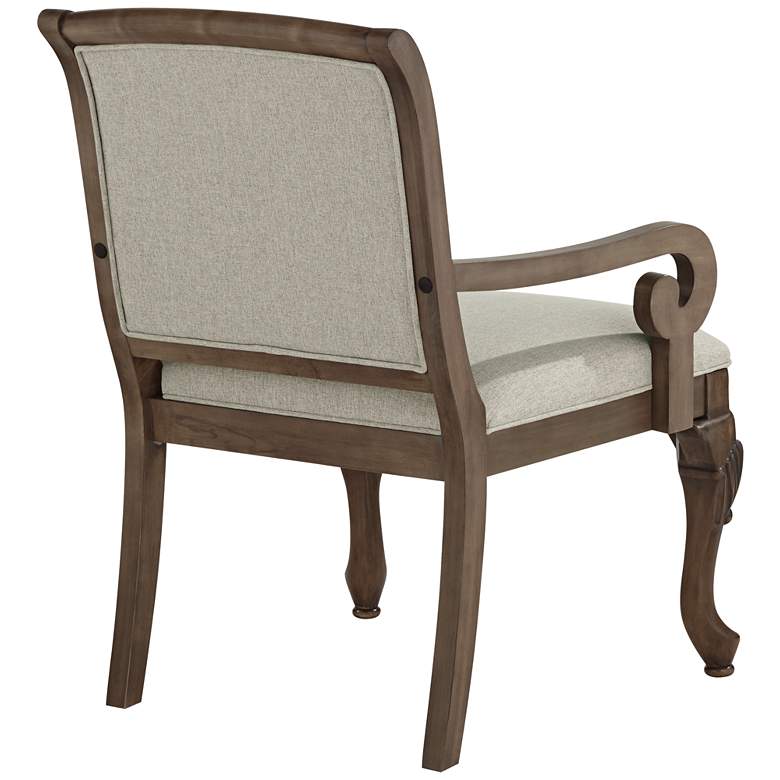 Image 7 Diana Beige Upholstered Wood Arm Traditional Accent Chair more views
