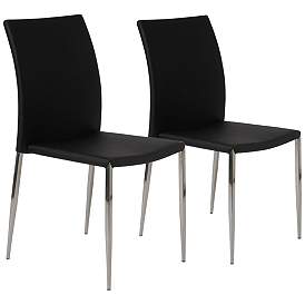 Image1 of Diana Black Faux Leather Dining Chairs Set of 2