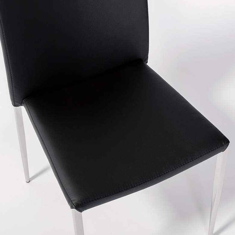 Image 5 Diana Black Faux Leather Dining Chairs Set of 2 more views