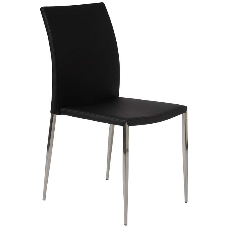 Image 7 Diana Black Faux Leather Dining Chairs Set of 2 more views