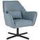 Diana Blue Noise Fabric and Black Metal Swivel Lounge Chair