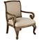 Diana Distressed Wood and Beige Upholstered Accent Chair