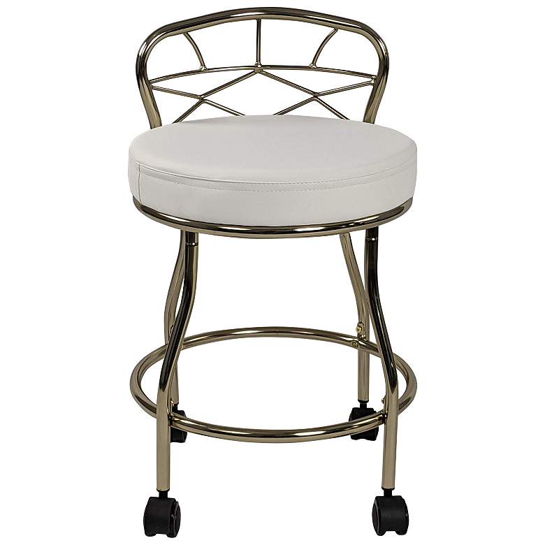 Image 1 Diana Gold X-Back Vanity Stool with Casters