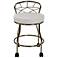 Diana Gold X-Back Vanity Stool with Casters