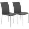 Diana Gray Faux Leather Dining Chairs Set of 2