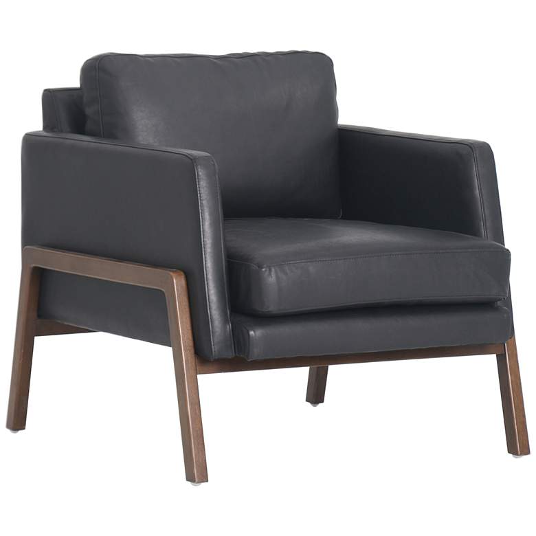 Image 1 Diana Heirloom Black Top Grain Leather Accent Chair